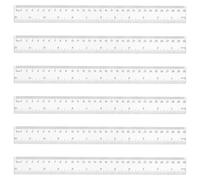 Lot de 6 règles de précision flexibles de 30 cm - En plastique transparent - Pour l'école, le bureau, la maison, la vie quotidienne, les étudiants, les enseignants, les adultes