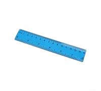 Lot de 6 règles en plastique transparent pour l'école, la géométrie, le dessin, la maison, le bureau, les mathématiques (bleu)