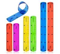 Lot De 6 Règles Flexibles De 30 Cm-Règle De 20 Cm-Règle De 15 Cm-Pour L'école Primaire-6 Pièces-Multicolore-Souple-Incassable-Pour L'école,Le Bureau,La Maison,Les Enfants Et Les