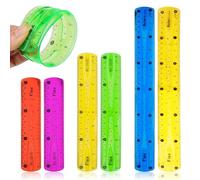 Lot de 6 règles flexibles - Règle de 30 cm - Règle de 20 cm - 15 cm - Pour école primaire - 6 règles colorées souples et transparentes - Incassables - Pour l'école, le bureau, la maison, les enfants