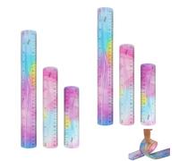 Lot de 6 Règles Flexibles, Règle Souples en Plastique Coloré | Règles à Double Échelle Colorée, Règle Pliable Incassable pour Bureau, École et Salle de Classe, 30 cm 20cm 15cm