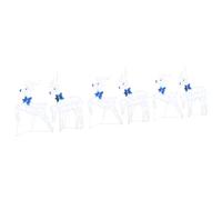 Lot de 6 rennes à LED en tissu blanc - Décoration de Noël pour l'intérieur et l'extérieur - Avec alimentation USB - 45 x 19 x 65 cm - Style art déco pour salon, jardin, atmosphère festive