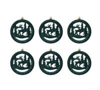 Lot de 6 rennes en velours pour sapin de Noël et décoration d'intérieur pour compléter les thèmes festifs saisonniers (vert)