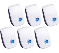 Lot de 6 répulsifs à ultrasons électroniques à brancher pour souris, chauve-souris, moustiques, puces, cafards, rongeurs