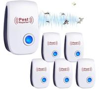 Lot de 6 répulsifs à ultrasons pour souris et rats - Répulsif à ultrasons pour intérieur - Pour insectes, moustiques, mouches, cafards, rats, araignées, puces