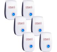 Lot de 6 répulsifs à ultrasons pour souris et rats - Répulsif à ultrasons pour intérieur - Pour insectes, moustiques, mouches, cafards, rats, araignées, puces