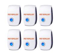 Lot de 6 répulsifs antiparasitaires à ultrasons à brancher - Répulsif anti-araignées - Répulsif anti-rongeurs d'intérieur à ultrasons - Répulsif anti-insectes à brancher - Répulsif anti-moustiques