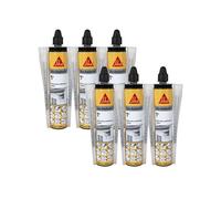 Lot de 6 résines de scellement chimique rapide SIKA Anchorfix-1 Plus - Ton pierre - 300ml