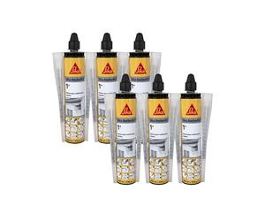 Lot de 6 résines de scellement chimique rapide SIKA Anchorfix-1 Plus - Ton pierre - 300ml