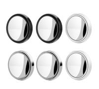 Lot De 6 Rétroviseurs d'angle Mort De Voiture, Miroir Convexe Rotatif À 360 Degrés, Petit Rétroviseur Rond Étanche, Rétroviseur Auxiliaire De Recul, Rétroviseur Grand Angle Haute Résolution