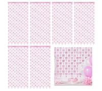 Lot de 6 rideaux à franges à nœuds, rideau de pluie avec motif nœud délicat, facile à monter, fond photo exquis, décoration de fête polyvalente pour la maison, la salle de classe, l'école, le bar (6