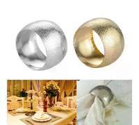 Lot de 6 ronds de serviette à motif en relief, couleur or/argent, pour décoration de table mariage ou