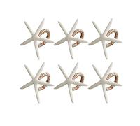 Lot de 6 ronds de serviette en forme de vie marine pour hôtel, décoration de table de fête, serviettes de table, anneaux, décoration de table à manger
