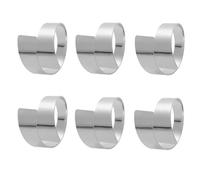 Lot de 6 ronds de serviette en métal en forme de spirale - Pour mariage, réception, fête, banquet, buffet, réunion de famille, décoration de table (argent)