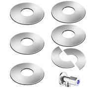 Lot de 6 rosaces de recouvrement en acier inoxydable pour tuyau de chauffage 43 mm - Rosace murale filetée - Pour tuyaux de salle de bain, robinets, lavabos