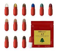 Lot de 6 rouges à lèvres de Noël, pour filles, ombre à paupières et gloss veloutés avec finition mate, mini rouge à lèvres en forme de capsule, imperméable et durable, pour le maquillage des yeux de