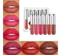 Lot de 6 rouges à lèvres liquides, en velours, finition mate, étanches, ne collent pas, pour le bureau et les soirées