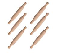 Lot de 6 rouleaux à pâte en bois avec poignée ergonomique sans danger pour la fabrication de pâtes à modeler, biscuits, outils d'apprentissage des compétences motrices pour enfants