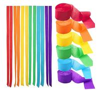 Lot de 6 Rouleaux Crépon Papier Multicolores,Serpentin en Papier Coloré pour Décoration de Fête(25 m x 4,5 cm par rouleau)
