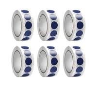 Lot de 6 rouleaux d'autocollants circulaires à pois rouges pour bureau, école, organisation de fichiers, étiquettes de gestion des stocks, autocollants ronds pour étiquetage de documents
