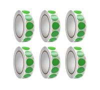 Lot de 6 rouleaux d'autocollants circulaires à pois rouges pour bureau, école, organisation de fichiers, étiquettes de gestion des stocks, autocollants ronds à pois rouges