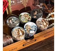 Lot De 6 Rouleaux D'autocollants Pour Scrapbooking-Accessoires Esthétiques-Ruban Adhésif Pet College Pour Fille-Accessoire Bullet Journal-Junk Journal (Collège De Fille)