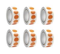 Lot de 6 rouleaux d'autocollants ronds à pois rouges pour le tri des fichiers, le marquage des stocks, les fournitures de salle de classe, les étiquettes rondes et circulaires de codage couleur