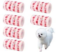 Lot de 6 rouleaux de chaussettes antidérapantes pour éviter de lécher les pattes, bottes jetables pour planchers en bois dur, protection des pattes d'animaux de compagnie, pour chiens de petite