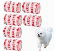 Lot de 6 rouleaux de chaussettes antidérapantes pour éviter de lécher les pattes - Bottes jetables pour sols en bois dur - Protection des pattes d'animaux de compagnie - Pour chiens de petite, moyenne