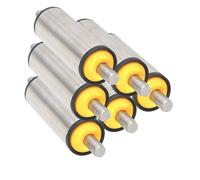 Lot de 6 rouleaux de convoyeur en nylon jaune de 40,6 à 71,1 cm, rouleaux non alimentés pour quai agricole et logistique, pièces de rechange pour une manipulation efficace des matériaux