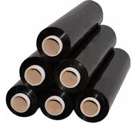 Lot de 6 rouleaux de film étirable - 1,5 kg - Noir - 23 microns