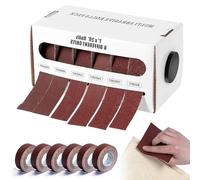 Lot de 6 rouleaux de papier abrasif - 2,5 cm x 6 m - Rouleau de papier émeri pour bois, 120, 240, 320, 400, 600, grain - Pour bois, métal, meubles