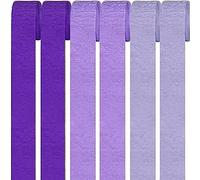 Lot de 6 rouleaux de papier crépon multicolore, arc-en-ciel, fond de serpentins, papier crêpé, pour décoration de fête, travaux manuels, art du papier (3 styles violet)