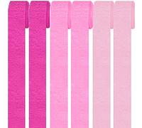 Lot de 6 rouleaux de papier crépon multicolore, arc-en-ciel, fond, serpentins, papier crêpe, pour décoration de fête et travaux manuels, art du papier (3 styles rose)