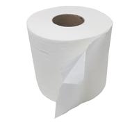 Lot de 6 rouleaux de papier sèche-mains professionnel type mèche double couche Blanc Bobine industrielle pour cuisines et serviettes Zigzag