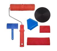 Lot de 6 rouleaux de peinture comprenant des grains de bois, des rouleaux composés pour cloisons sèches et un cadre, accessoire portable pour peinture murale et plafond