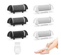 Lot de 6 rouleaux de rechange pour lime à pied Scholl/Essy/ShoRan/Ratukall, rouleaux de rechange Micro Pedi, 3 types de rugosité, rouleaux de recharge de lime électrique pour pieds, avec brosse de