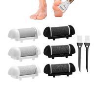 Lot de 6 rouleaux de rechange pour lime à pied Scholl, têtes de recharge de rouleau, 3 types de rouleaux de recharge pour rouleaux de rechange Scholl avec brosse de nettoyage, compatibles avec SCH oll