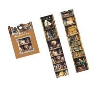 Lot de 6 rouleaux de ruban adhésif décoratif en PET pour bibliothèque, 40 mm x 2 m, autocollant de scrapbooking pour journal, planificateur, album photo, décoration à thème magique