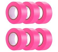 Lot de 6 rouleaux de ruban adhésif en plastique non adhésif pour marquage d'arbre, chasse, frontières et zones dangereuses, marquage de sentier, utilisation à la maison et au travail