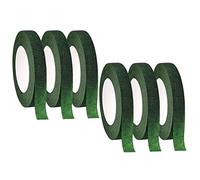 Lot de 6 rouleaux de ruban adhésif vert foncé pour bouquet de fleurs 12 mm de largeur, 25 m par rouleau