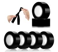 Lot de 6 rouleaux de ruban de signalisation en plastique non adhésif néon - 2,5 x 182,9 m - Ruban de marquage pour le marquage des arbres, la chasse, les limites et les zones dangereuses - Noir