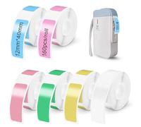 Lot de 6 rouleaux de ruban d'étiquettes Phomemo D30/D32/D35/Q30/Q31, MARKLIFE P11/P12/P15, iEager L11/L12, VRETTI HP3/HP4, 12 x 40 mm auto-adhésif