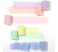 Lot de 6 rouleaux de ruban en mousseline de soie fait à la main pour invitations de mariage, bouquets de mariée, emballages cadeaux, loisirs créatifs (ensemble de couleurs macarons) - 3,8 cm x 2,7 m