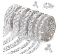 Lot de 6 rouleaux de strass autocollants pour textiles - Colle pailletée Rhinestone Glue - Paillettes autocollantes