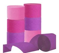 Lot de 6 Rouleaux Rose Violet Papier Crépon 3 Couleurs pour Décoration de Fête-25M x 4.5cm
