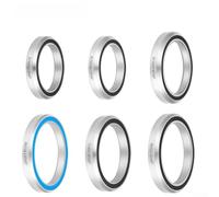 Lot de 6 roulements de casque de vélo - 41 mm, 41,8 mm, 47 mm, 49 mm, 51 mm, 52 mm, cartouche scellée - billes en acier haute dureté - fonctionnement silencieux - argenté