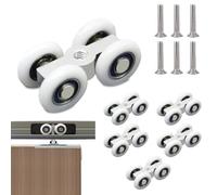 Lot de 6 Roulette Porte Coulissante Résistante avec Vis - Idéale pour Roulette Porte Coulissante Douche, Balcon, Cuisine, Salle à Manger et Salle de Bain Robuste, Glisse Fluide