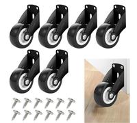 Lot de 6 roulettes de portail, pour charges lourdes, réglables, antidérapantes, montées sur le côté, avec 12 vis, pour portails lourds, portails de jardin et portes en bois