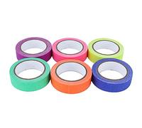 Lot de 6 rubans adhésifs 6 couleurs fluorescentes UV en tissu de coton super lumineux, Default